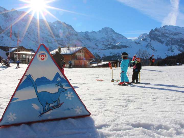 Snow sports practice area in Mürren